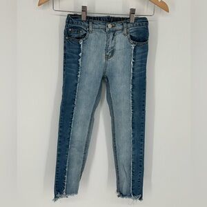 Hayden Girls Blue Jeans Sz 9/10 Raw Hem Elastic Waist X3